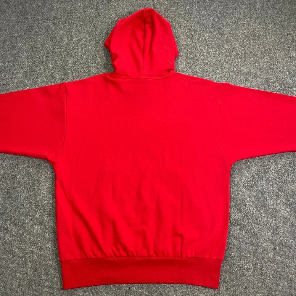Adidas Trefoil Big Logo Sweatshirt Hoodie Adult Large Red Black  Fleece Pullover